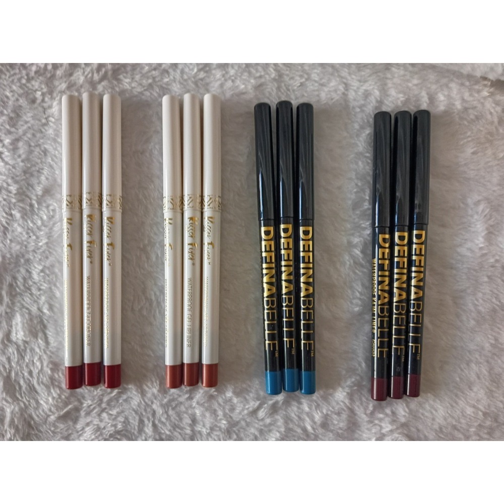 Lot of 12 Waterproof Lip & Kajal Liners Belle Beauty Kisser Fixer Definabelle...